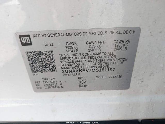 2021 CHEVROLET EQUINOX FWD LT 9