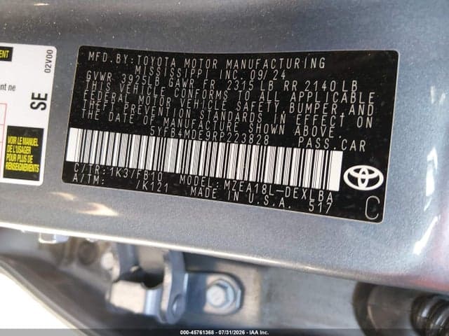 2024 TOYOTA COROLLA LE 9