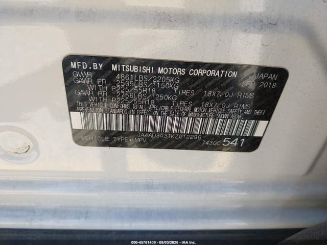 2019 MITSUBISHI OUTLANDER SE 9
