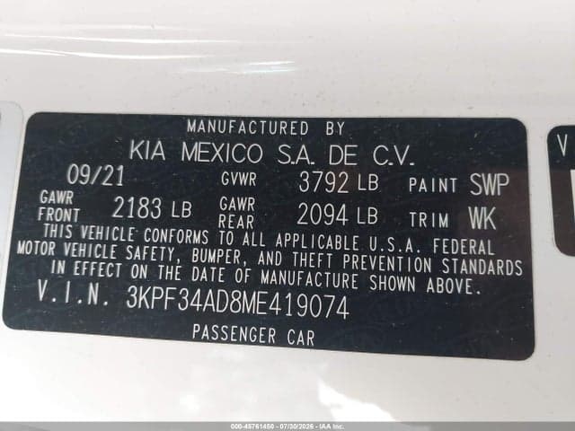 2021 KIA FORTE GT-LINE 9