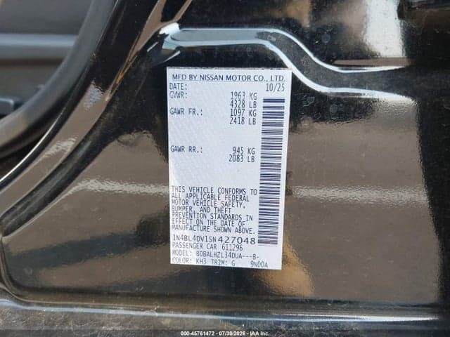 2025 NISSAN ALTIMA SV FWD 9