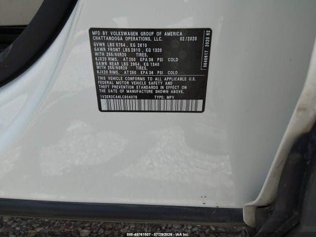 2020 VOLKSWAGEN ATLAS 3.6L V6 SEL 9