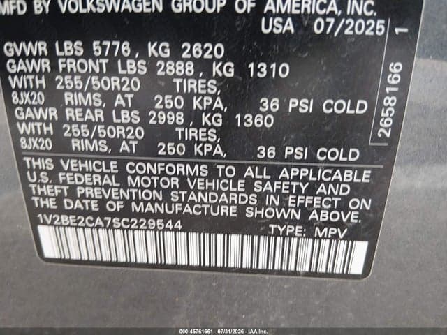 2025 VOLKSWAGEN ATLAS CROSS SPORT SEL 9