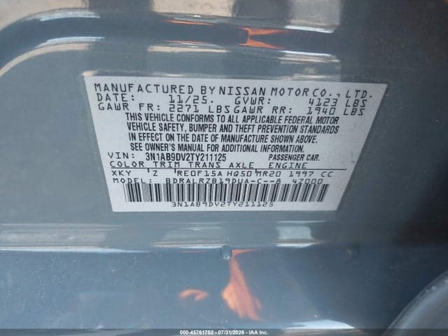 2026 NISSAN SENTRA SR 9