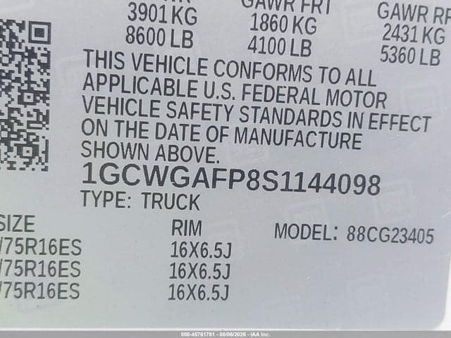 2025 CHEVROLET EXPRESS CARGO RWD 2500 REGULAR WHEELBASE WT 9