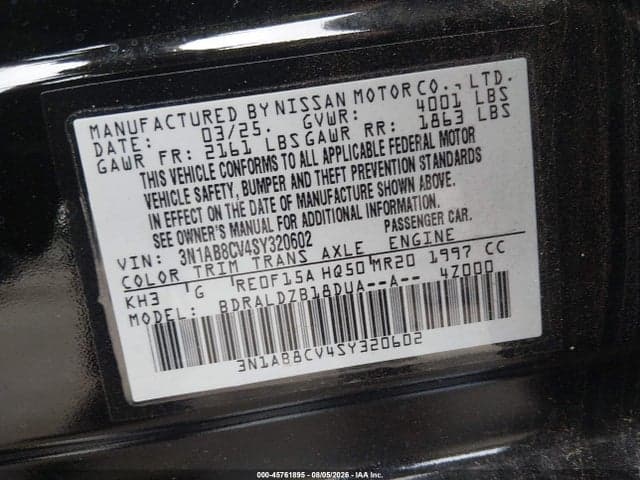2025 NISSAN SENTRA SV 9