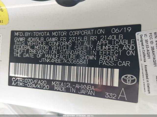 2019 TOYOTA COROLLA SE 9