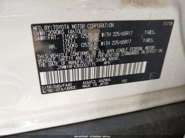 2019 TOYOTA RAV4 XLE 9