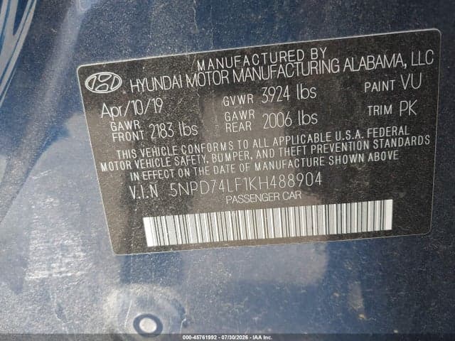 2019 HYUNDAI ELANTRA SE 9
