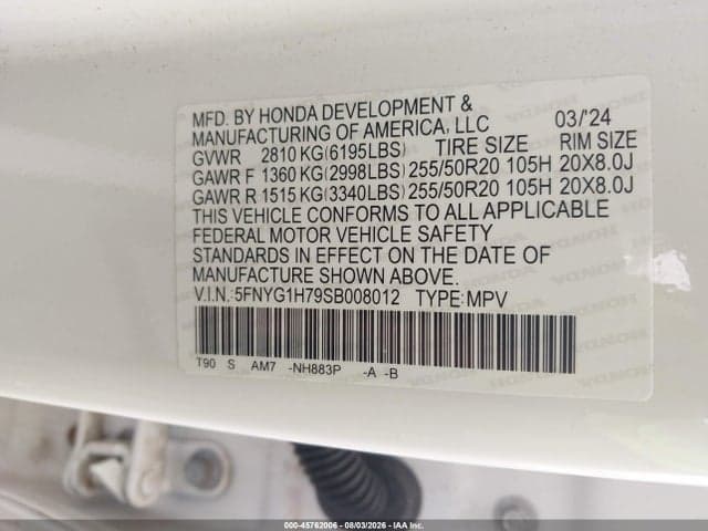 2025 HONDA PILOT TOURING 9