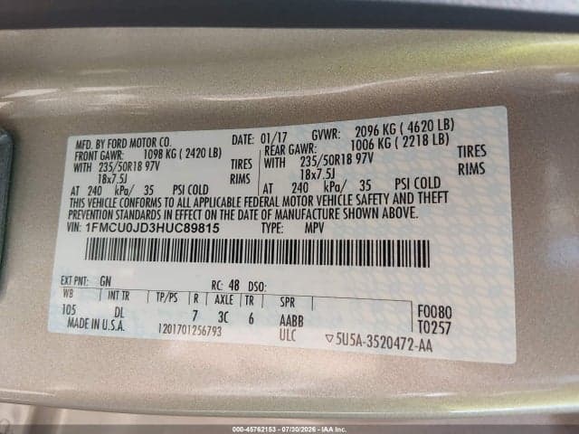 2017 FORD ESCAPE TITANIUM 9