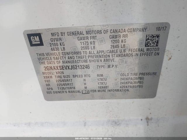 2018 CHEVROLET EQUINOX LT 9