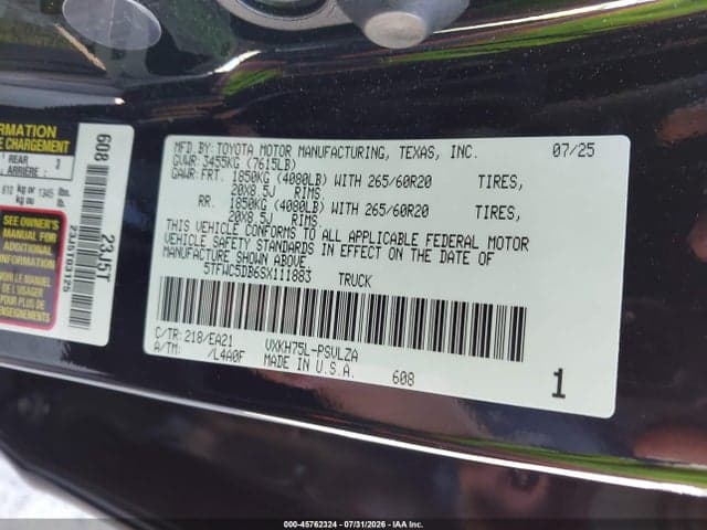 2025 TOYOTA TUNDRA HYBRID LIMITED CREWMAX 6.4' BED 9