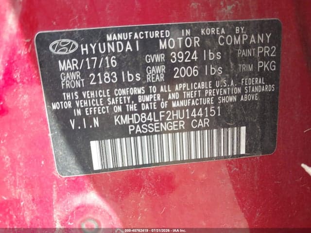 2017 HYUNDAI ELANTRA SE 9