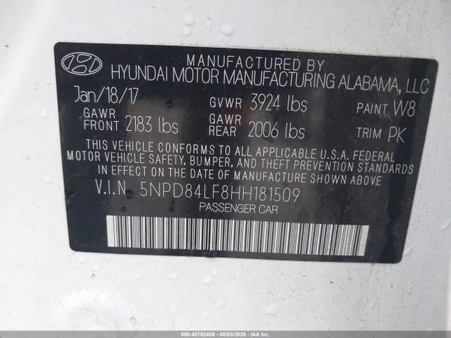 2017 HYUNDAI ELANTRA SE 9