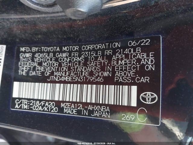 2022 TOYOTA COROLLA SE NIGHTSHADE EDITION 9