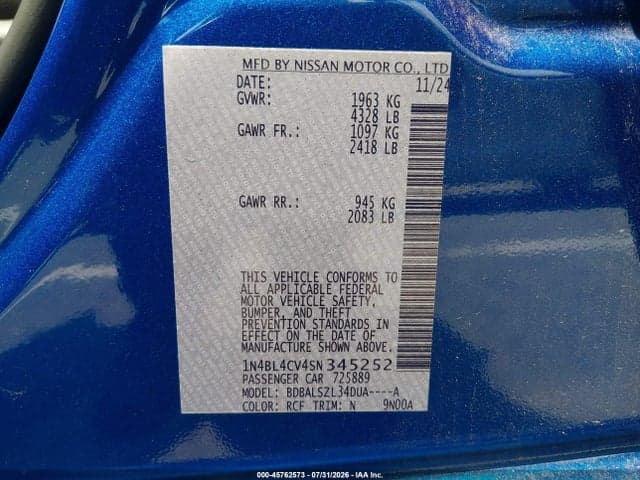2025 NISSAN ALTIMA SR FWD 9