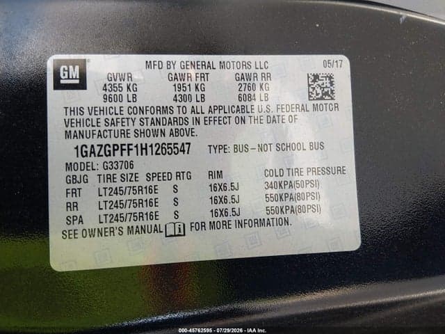 2017 CHEVROLET EXPRESS 3500 LT 9