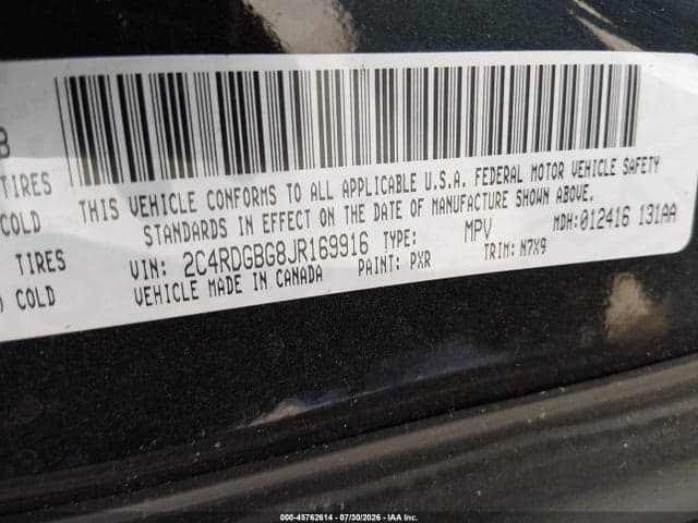 2018 DODGE GRAND CARAVAN SE PLUS 9
