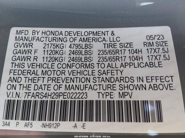 2023 HONDA CR-V LX AWD 9