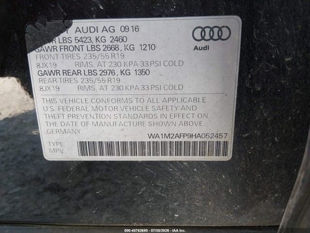 2017 AUDI Q5 2.0T PREMIUM 9