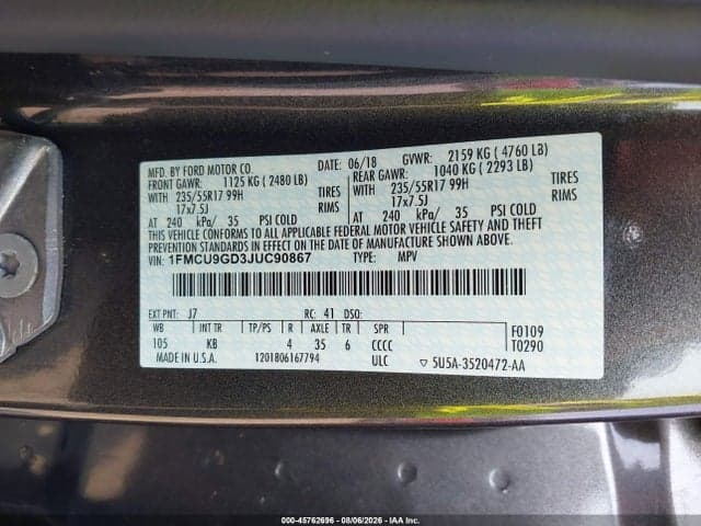 2018 FORD ESCAPE SE 9