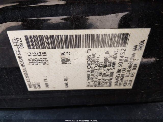2022 NISSAN MAXIMA SR XTRONIC CVT 9