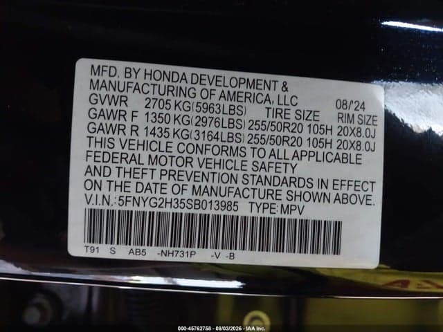 2025 HONDA PILOT SPORT 9