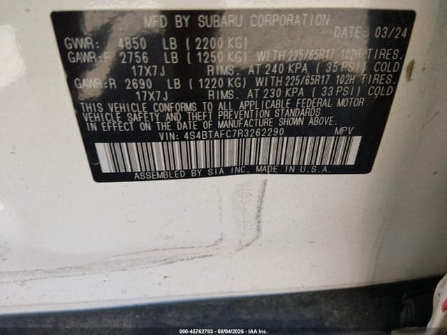 2024 SUBARU OUTBACK PREMIUM 9
