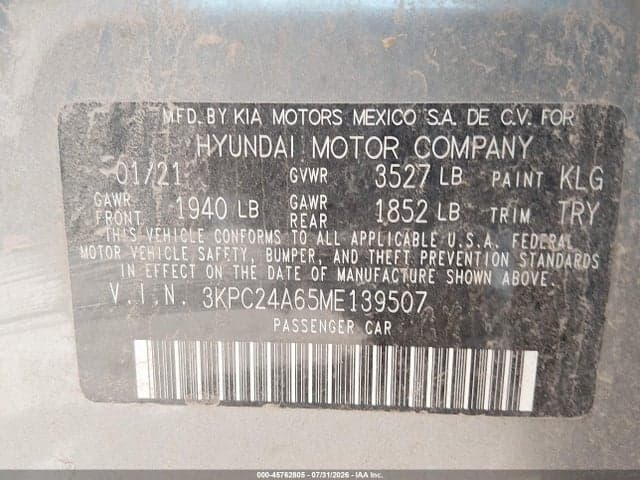 2021 HYUNDAI ACCENT SE 9