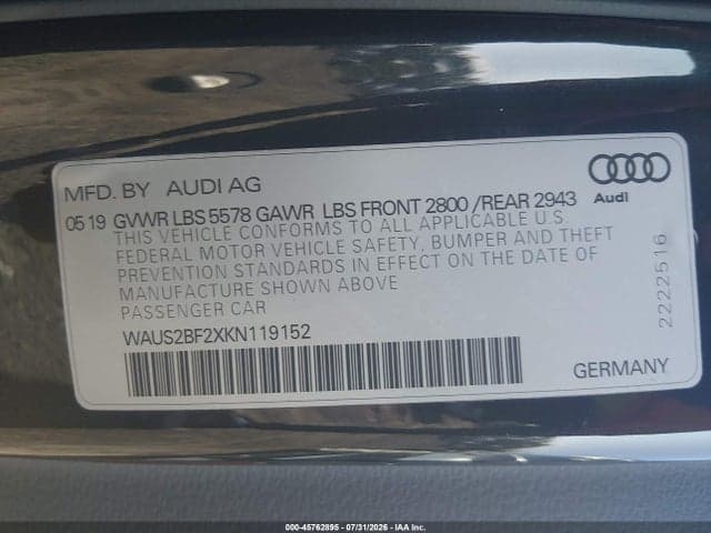 2019 AUDI A7 55 PREMIUM 9