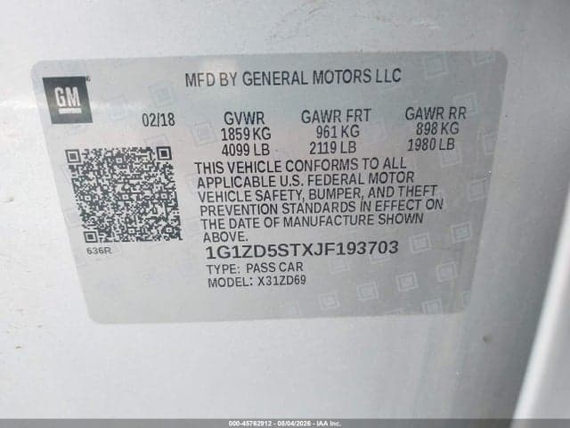 2018 CHEVROLET MALIBU LT 9