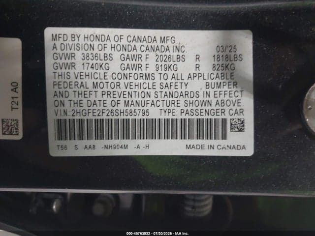 2025 HONDA CIVIC LX 9