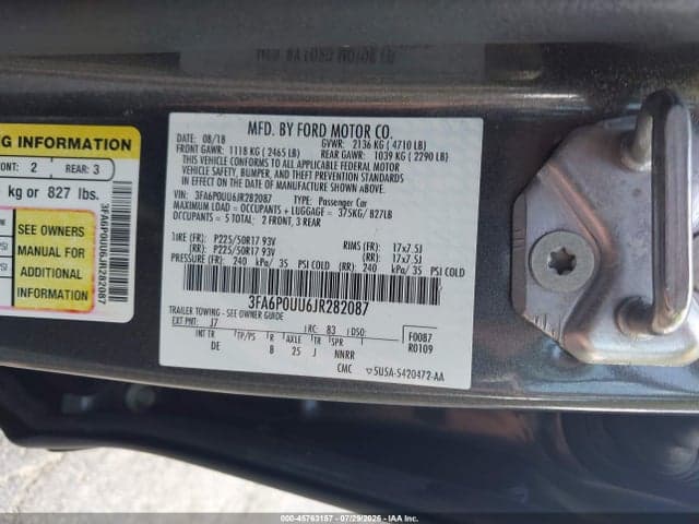 2018 FORD FUSION HYBRID S 9