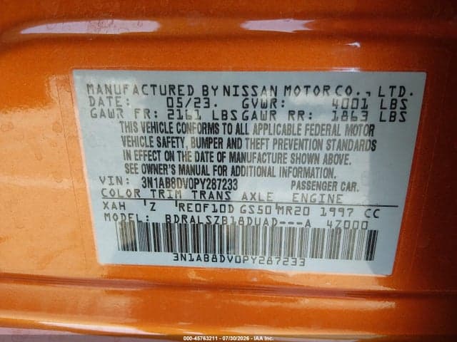 2023 NISSAN SENTRA SR XTRONIC CVT 9