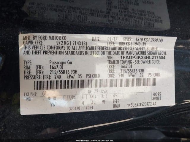 2017 FORD FOCUS SE 9