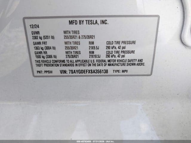 2025 TESLA MODEL Y PERFORMANCE DUAL MOTOR ALL-WHEEL DRIVE 9