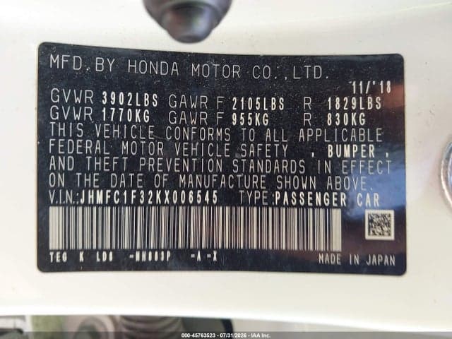 2019 HONDA CIVIC EX 9