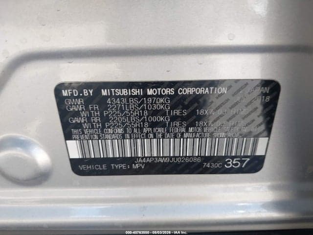 2018 MITSUBISHI OUTLANDER SPORT 2.4 SE 9