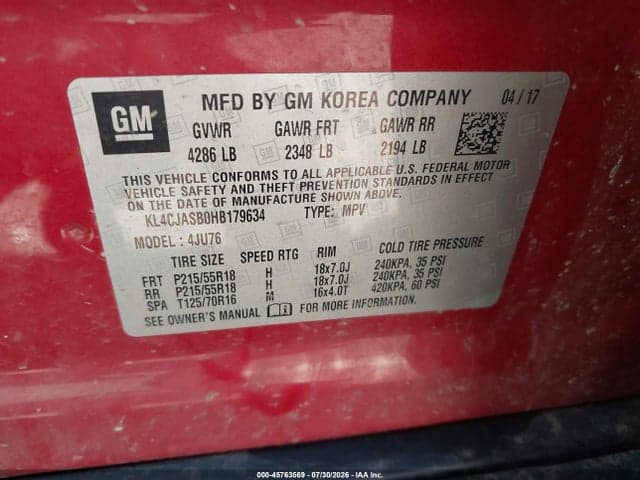 2017 BUICK ENCORE PREFERRED 9