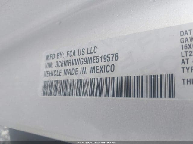 2021 RAM PROMASTER 3500 LOW ROOF 136 WB 4