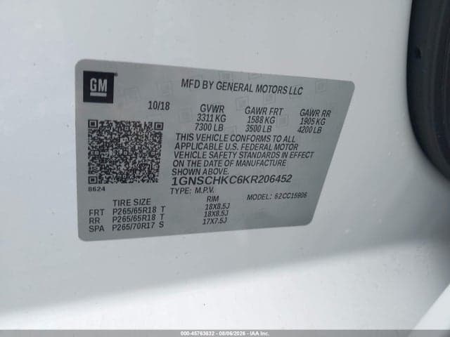 2019 CHEVROLET SUBURBAN LT 9