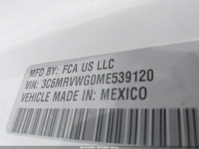 2021 RAM PROMASTER 3500 LOW ROOF 136 WB 4