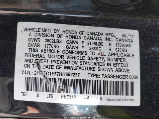 2017 HONDA CIVIC EX-L 9