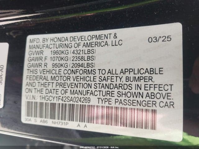 2025 HONDA ACCORD SE 9