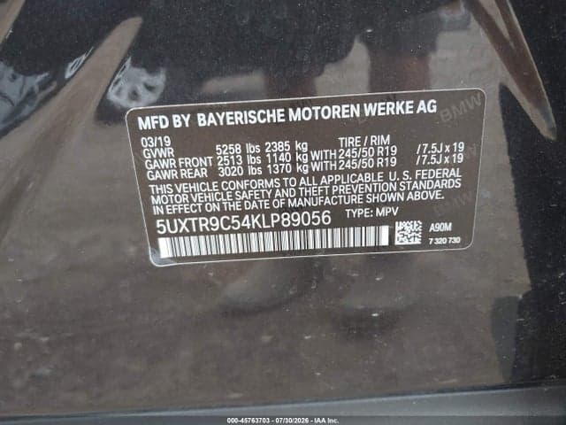 2019 BMW X3 XDRIVE30I 9
