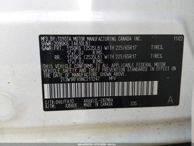 2022 TOYOTA RAV4 XLE 9