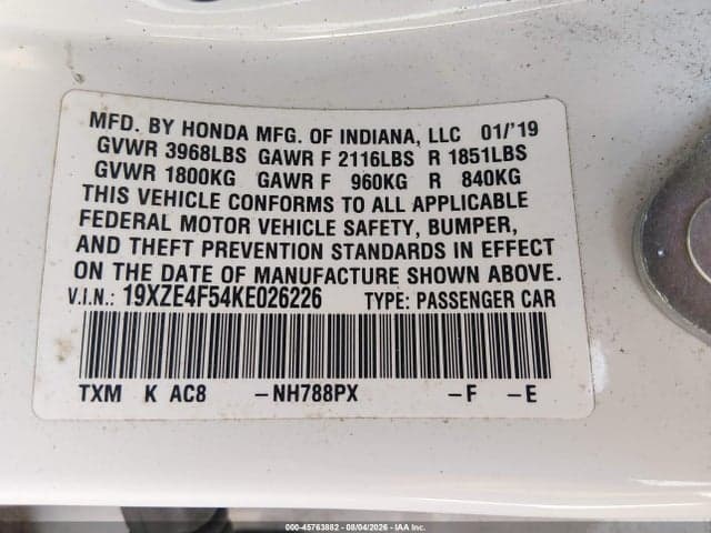 2019 HONDA INSIGHT EX 9