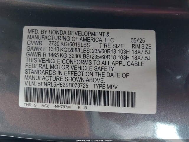 2025 HONDA ODYSSEY EX-L 9