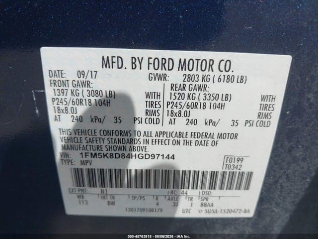 2017 FORD EXPLORER XLT 9